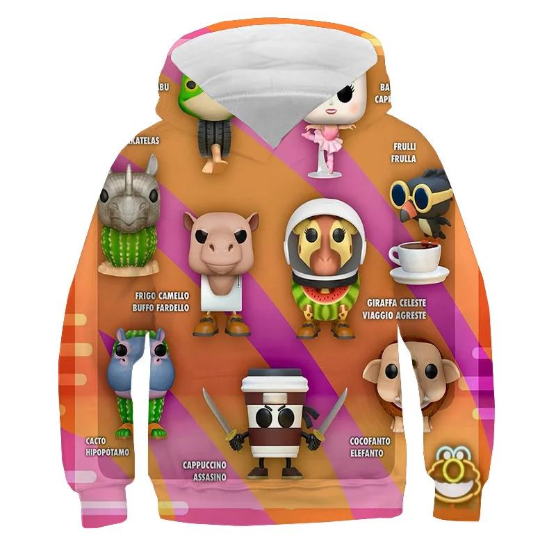 Italiensk Hjerneorm Shimpanzinni Bananini Mote Hettegenser Tralalero Tralala Genser Tenåring Hettegenser Sport Barn Menn Populære Hettegensere