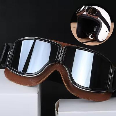 Univerzální skládací kožené brýle Pánské Steampunk helmové brýle Prachotěsné příslušenství