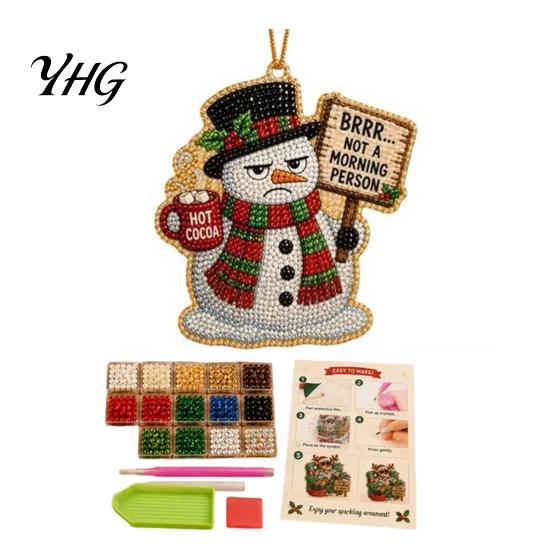 Creative Craft Activities for Families Christmas Hanging Faux Pearl Art Kit Adult, DIY Bead Sparkling Beads Painting Pendant Ornament, Handmade