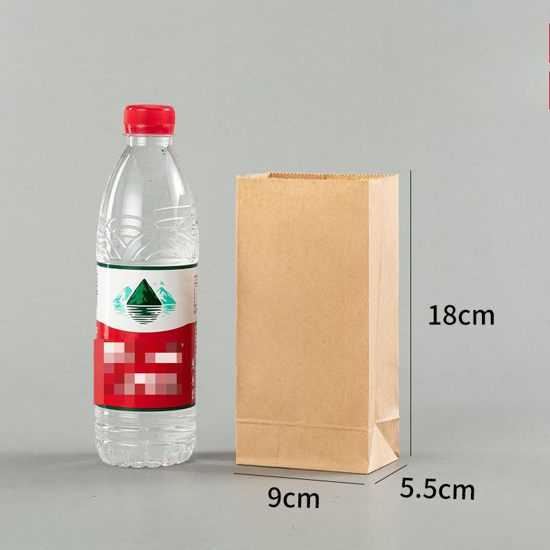 100pcs Oil Resistant Food Packaging Bag Brown Kraft Paper Coated Pockets Vegetables Fruits Bread Cookie Snack Food Toast Bread Takeaway Pouchs