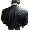 NOORA Schwarze Bomber-Lederjacke aus Lammleder für Herren | Biker Echtlederjacke Pilot Bomber Pelzkragen Casual Schwarz | Geschenk für Ihn