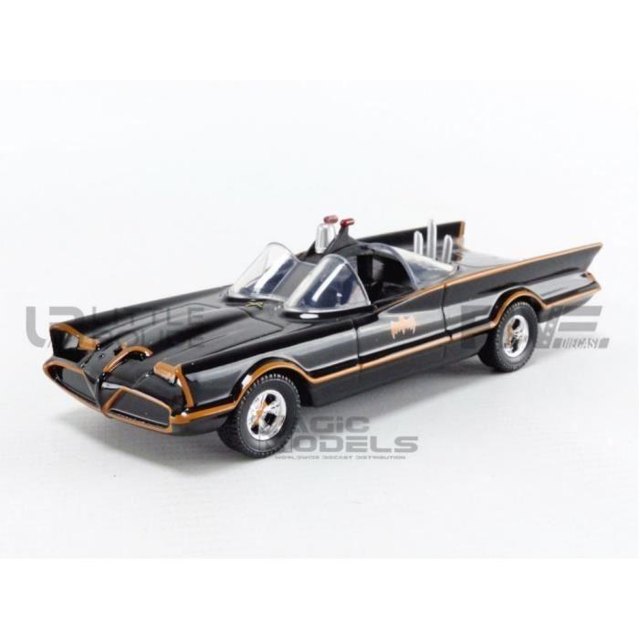Voiture Miniature De Collection - JADA TOYS - BATMOBILE 1966 - Avec Figurine - Noir/Rouge - 1/32