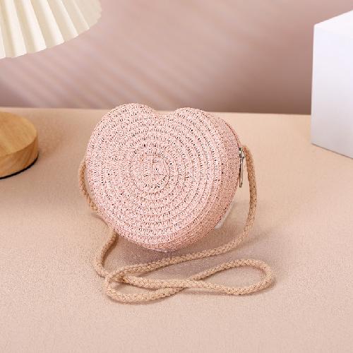 Straw Bag Seaside Beach Woven Bag 2025 New Love Children's Bag Female Cute Straw Bag Mini Vacation Style