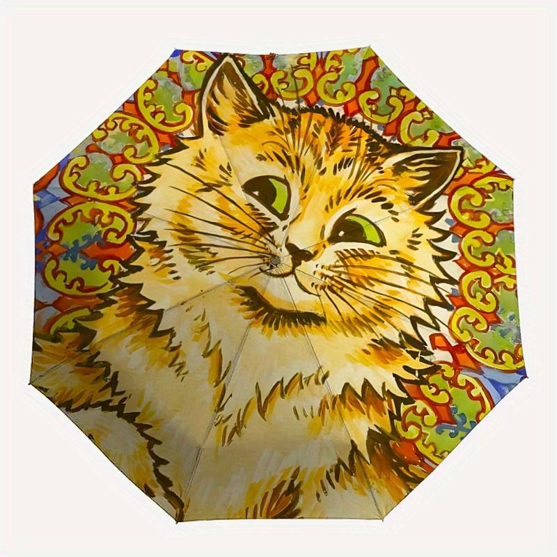 

1pc Cat Mandala Auto Open/close, All-Season Portable Folding Umbrella for Women & Men, Travel, Everyday, Formal Events -06147