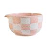 Ceramic Matcha Bowl Smooth Large Capacity Tea Salad Soup Bowl High Temperature Resistant Checkered Pattern Tea Ceremony Tool