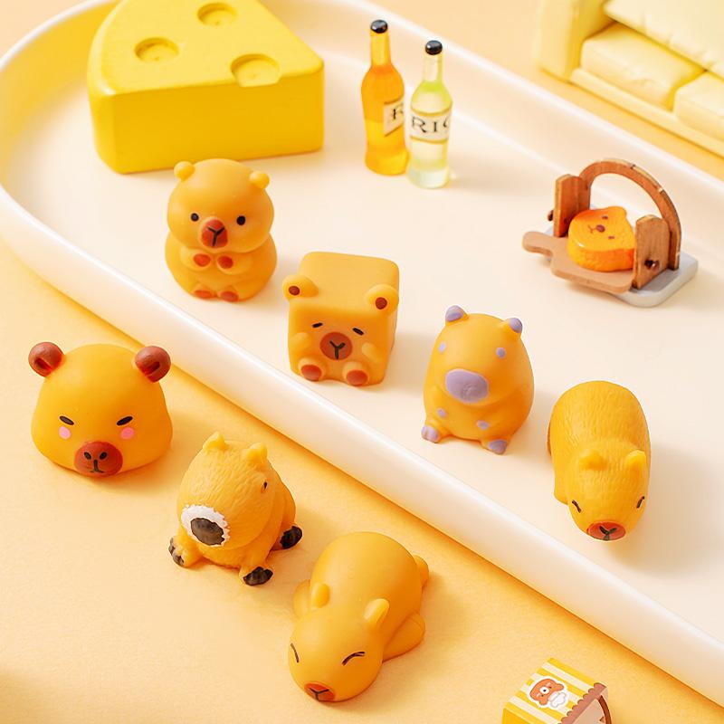 Mochi Squishy Anti-Stress Toys Kawaii Capybara Tabas Squishy Squeeze Fidget Sensory Toys Stress Ball Party Gift Desk Decoration