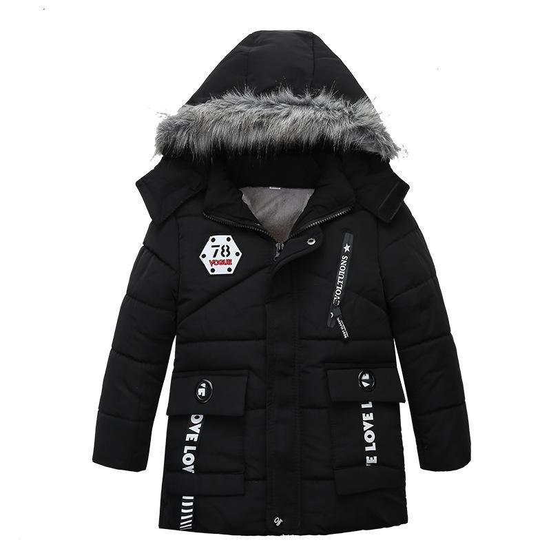 2023 Boys  Thickened Cotton Jacket - Cross-Border E-Commerce Edition Size 110 чёрный