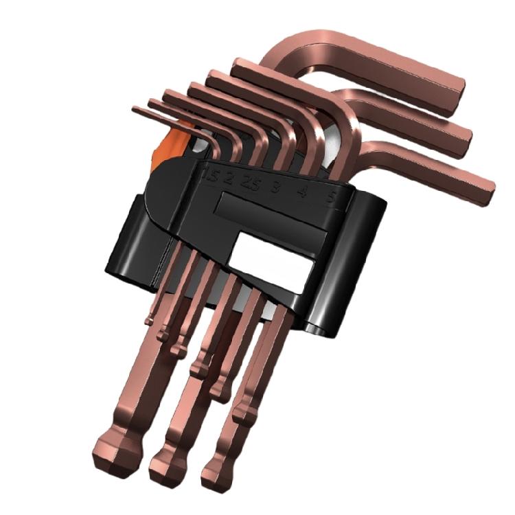 9Pieces L Type Double-End Screwdriver Hex Wrench Set Allen Key Hexagon Flat Ball