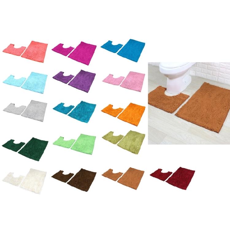 Set aus 2 Badezimmerteppichen Toilettenteppichen Super saugfähige Bodenmatten Europäische Dekoration