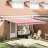 Retractable Awning Red and White 450 X 300 Cm