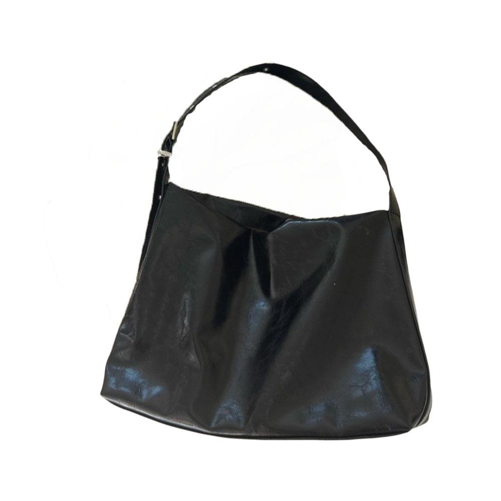 

Кожаная сумка-хобо Y2k через плечо Женская повседневная сумка-кроссбоди большой вместимости на каждый день чёрный