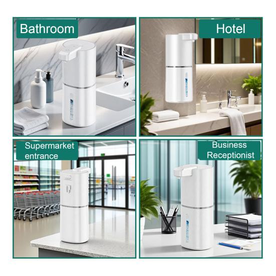 Yousheng Automatic Soap Dispenser Bathroom Touchless Hand Soap Dispenser Wall Mounted IPX5 Waterproof USB Rechargeable Foaming Soap Dispenser with