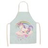 1Pcs Kitchen Apron Cartoon Unicorn Music Printed Cotton Linen Aprons for Women Men Cooking Accessories Delantal Cocina Mujer
