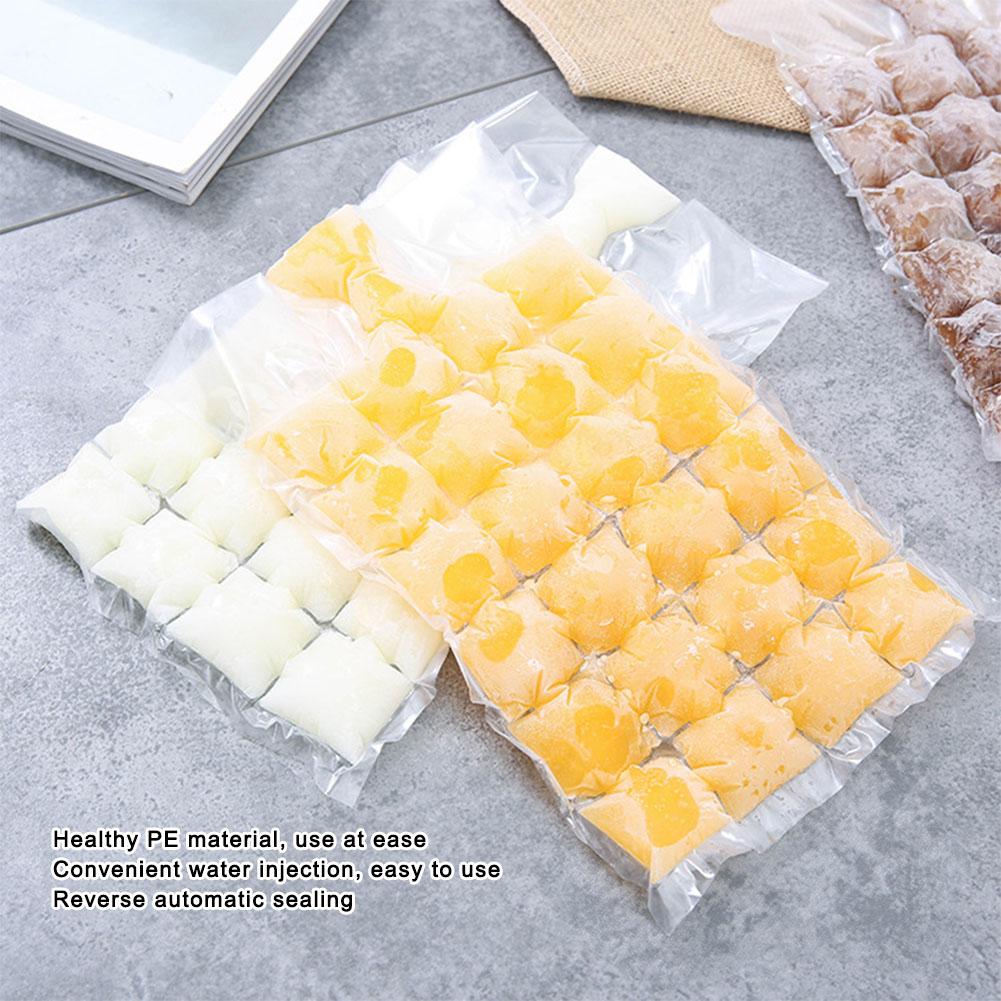 5 Bags 10Pcs Bag Self-Sealing Disposable Ice Making Bags Ice Cubes Tray Mold Summer Kitchen Use