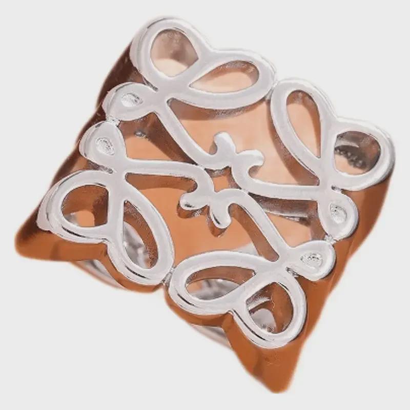 Niszowy pozłacany geometryczny pusty luksusowy pierścionek