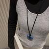 Ins Volcanic Stone Heart Necklace Elegant Personalized Sweater Chain  Sweater Decor