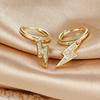 Yuedane Stainless Steel Zircon Lightning Pendant Hoop Earring for Women Simple Fashion Huggies Cartilage Piercing Jewelry Aretes