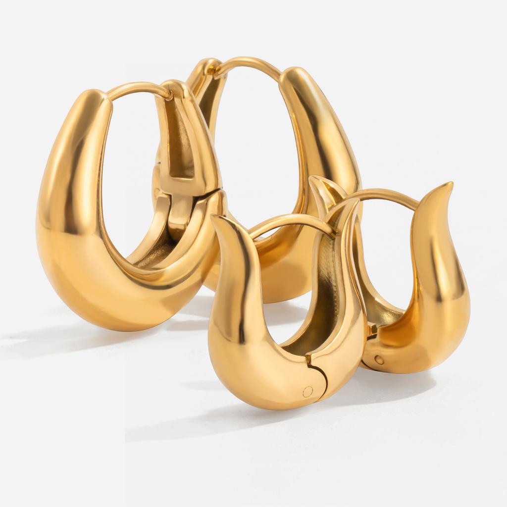 Design Sense Classic Style 18K Gold Earrings Jewelry