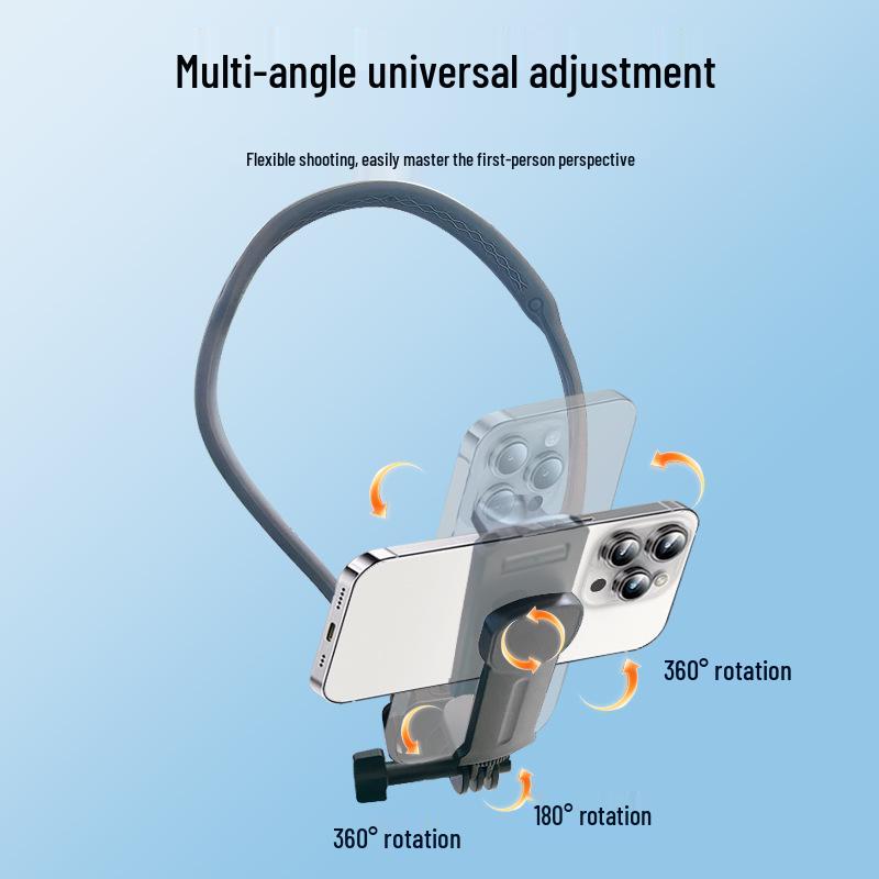 First-Person Shooting Phone Holder for Live Streaming and Outdoor Sports with Anti-Shake Neck Bracket