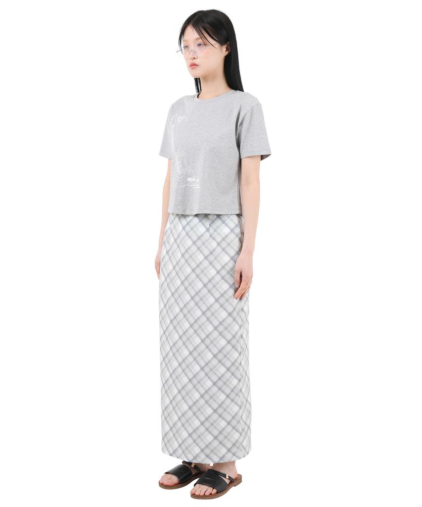 Catharsis Check Pattern Long Skirt Green One Size