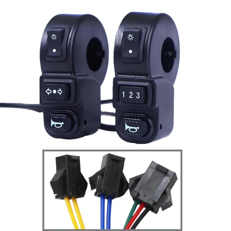 1/3Pcs Motorcycle Accessories 3In1 E-Bike Light On-Off Switch Horn Turn Signal Switches For Motorcycle Handlebar Switch