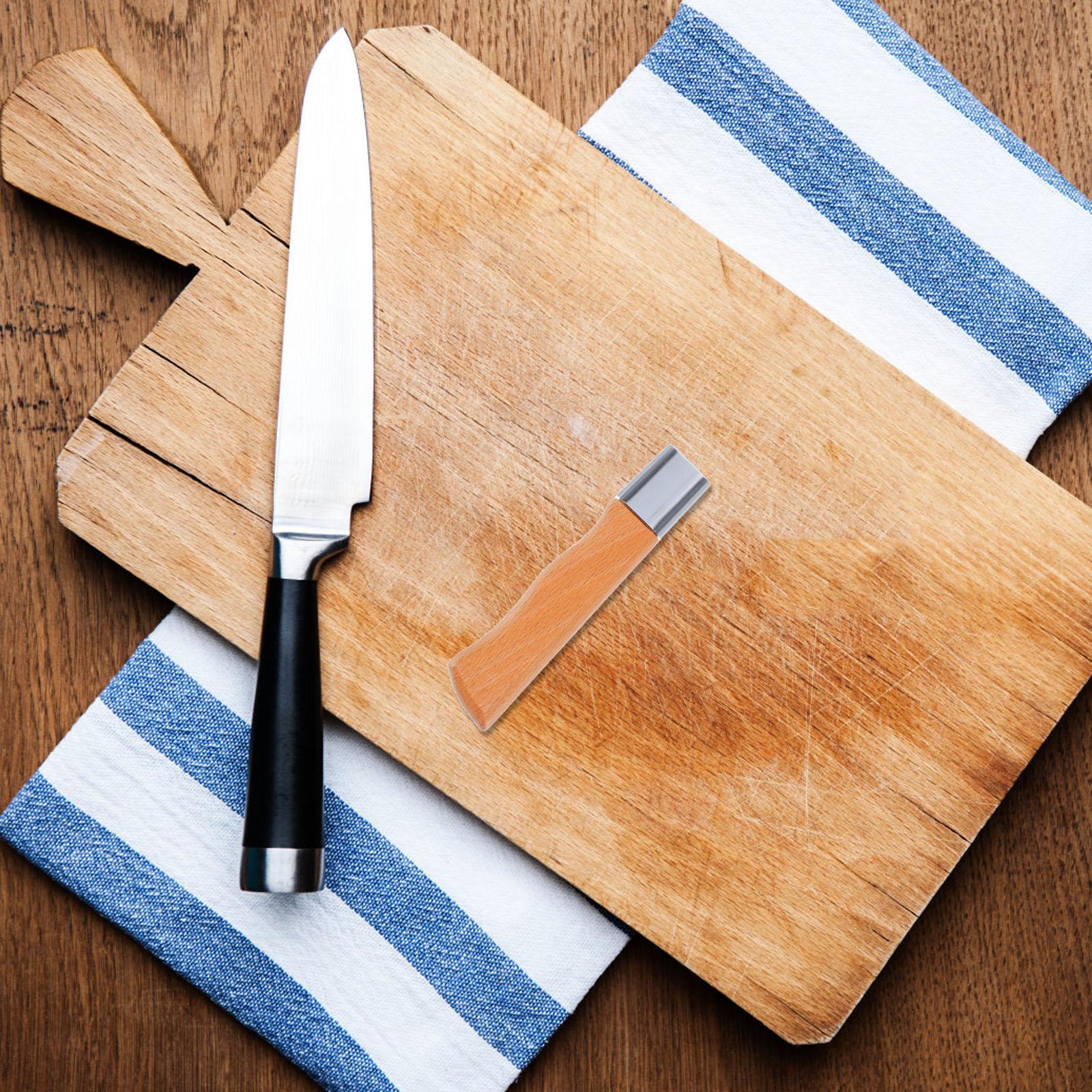 Ergonomic Wooden Knife Handle Replacement for Kitchen Cutter Tools Non Slip Grip DIY Repair 5.3X1X0.9 Inch