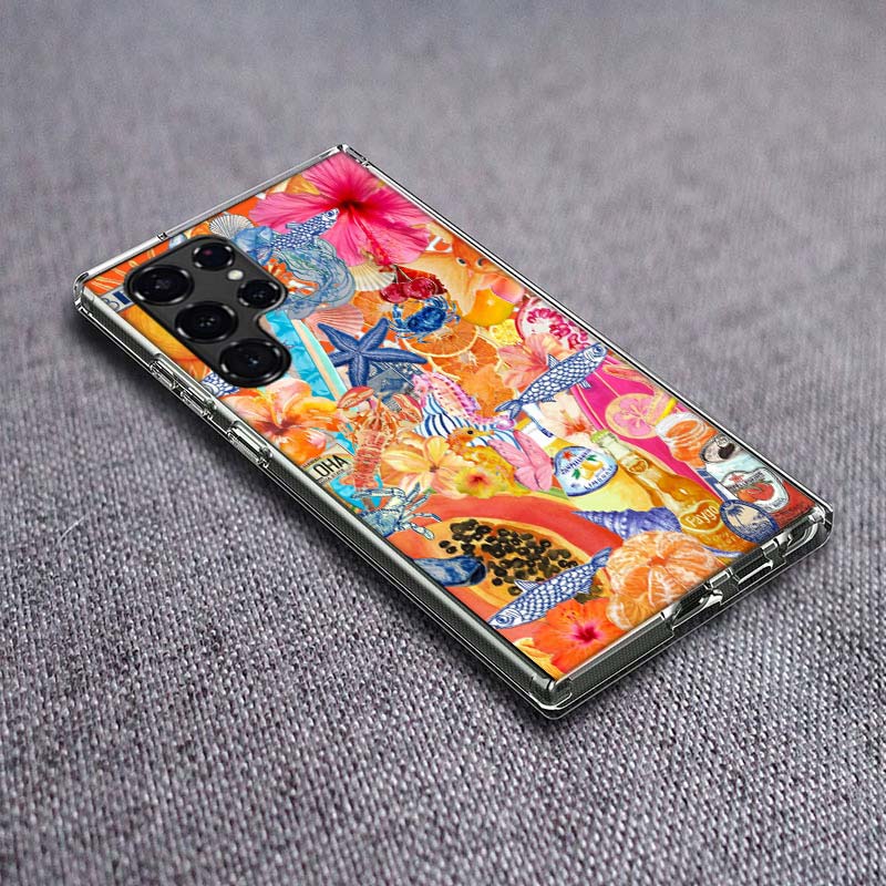 Meereslandschaft Wein Zitrone Handyhülle Für Samsung Galaxy S24 S23 S21 S20 FE S22 S26 Ultra S25 Edge S10 Plus Hülle Klar TPU Capa