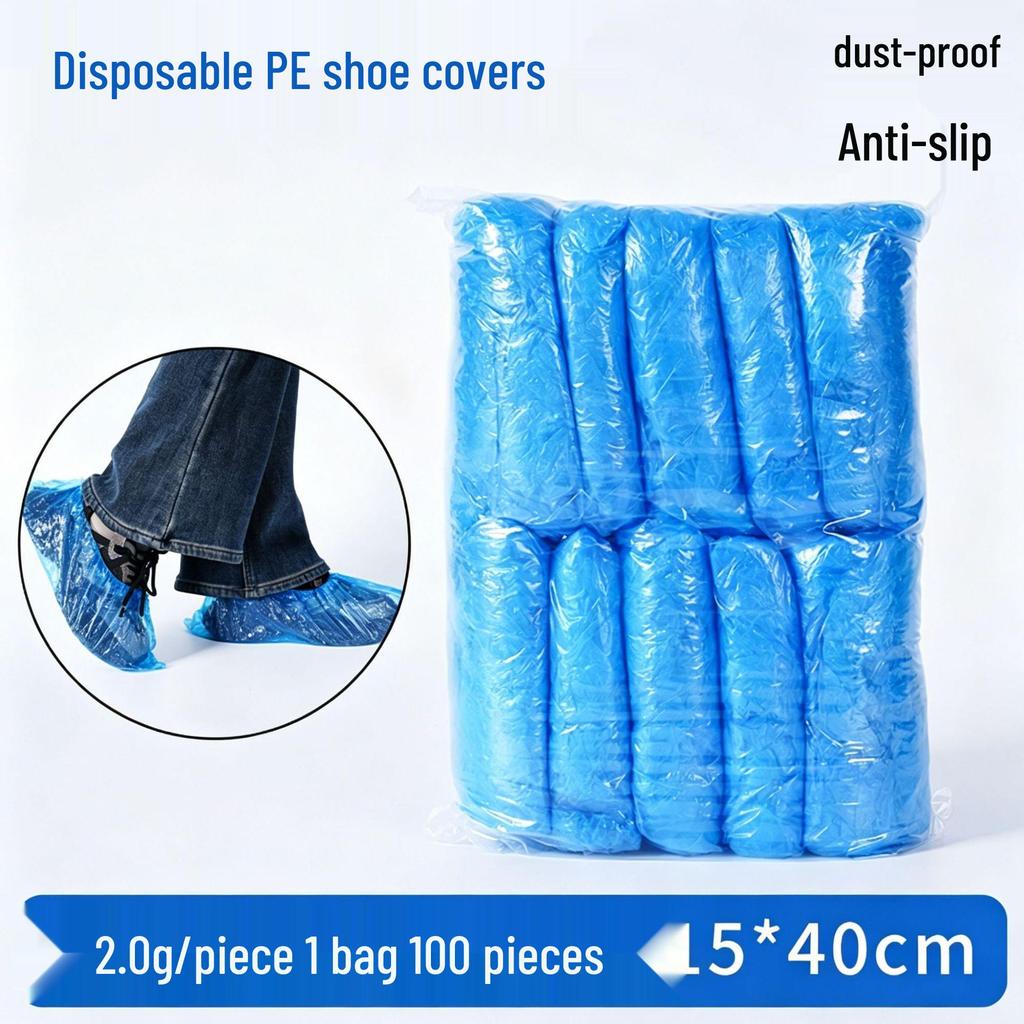 Thickened Waterproof Deodorant CPE Disposable Shoe Covers (100 pcs)