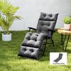 Sun Lounger Cushions Only, 190x56x10cm Garden Lounge Chair Cushions, UPF20+ 220gsm Fabric, Thick Sunbed Replacement Pads with 6 Ties, Dark Grey