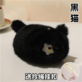 Süßes Katzen-Stofftier Niedliche Weiß-Grau-Orange getigerte Schwarze mit flauschigem Fell Kawaii Kuschel-Kätzchenpuppe Lustiges Zimmer Geburtstagsgeschenke Mädchen 16cm