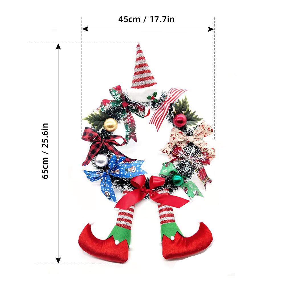 Christmas Wreath Front Door Decor Christmas Wreath with Clown Leg Decor Artificial Door Wreath