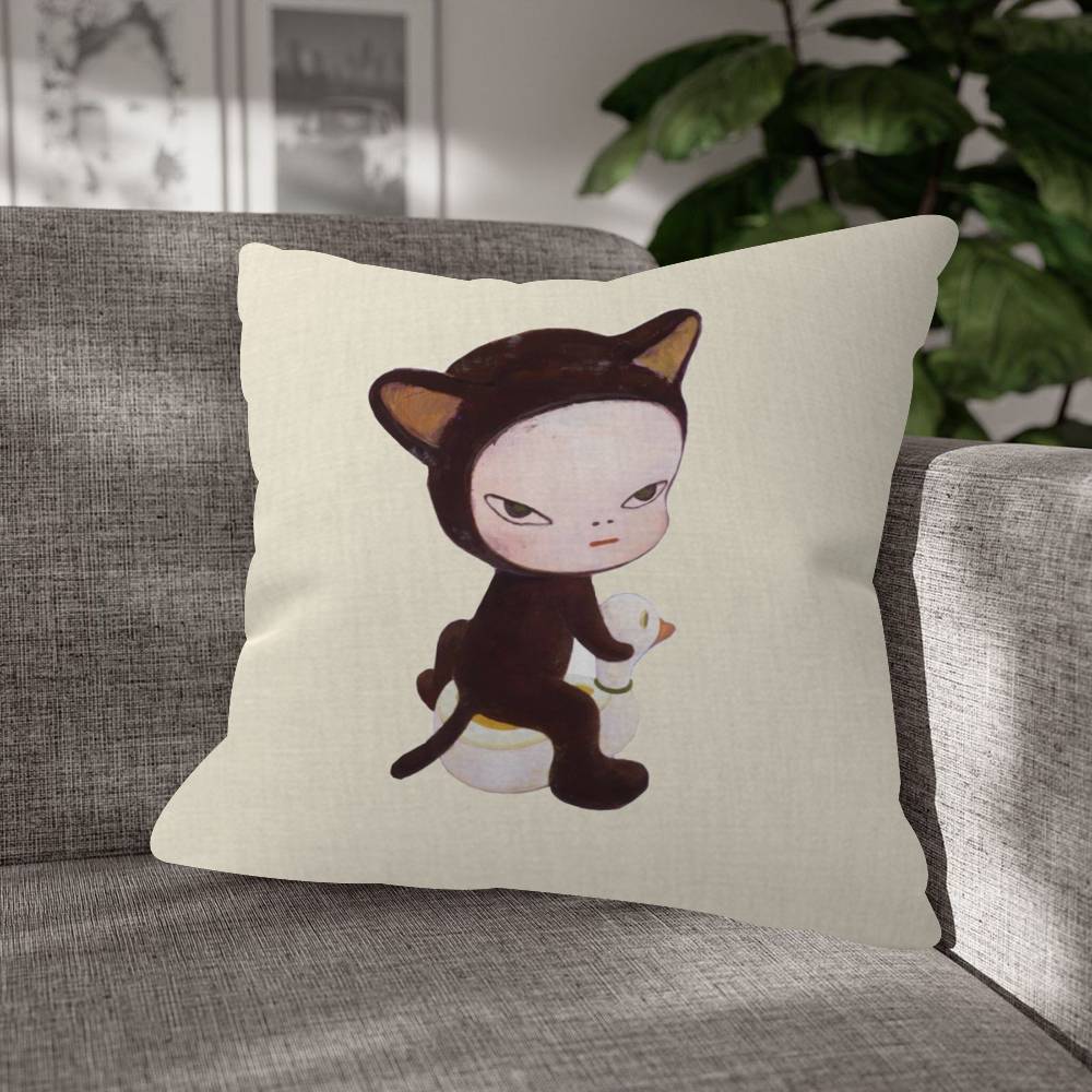 YYoshitomo Nara Pattern Cushions Pillowcase Polyester Cushion Cover Throw Pillow Pillowcover Home Car Sofa Decor