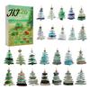 Festive Home Hanging Decorations 2026 Sea Glass Style Christmas Countdown Calendar Blind Box, 24Pcs Unique Tree Pendants Acrylic Ornaments,