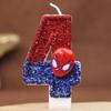 Hot Eye-Catching Spider-Man Glitter Number Cake Candle - DIY Children's Birth Date Party Great for Daily Use Perfect for Gifting