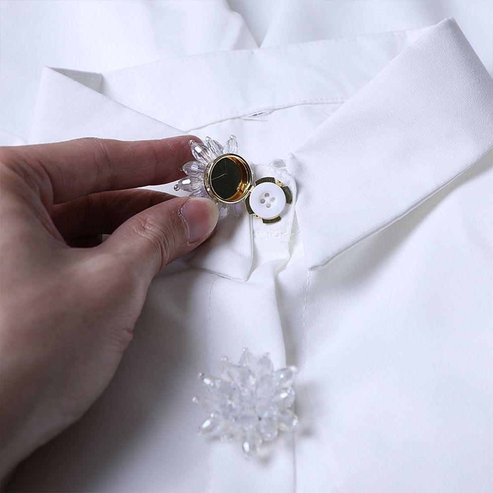 New Design On Shirt Pearl Button Cover DIY Accessories Alloy Flower Cufflinksble Decor Shirt Button Box for Men Women