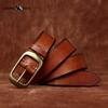 Retro Personality Bevel Handmade Men's and Women's Genuine Leather Leather Belt Pin Buckle Jeans Belt