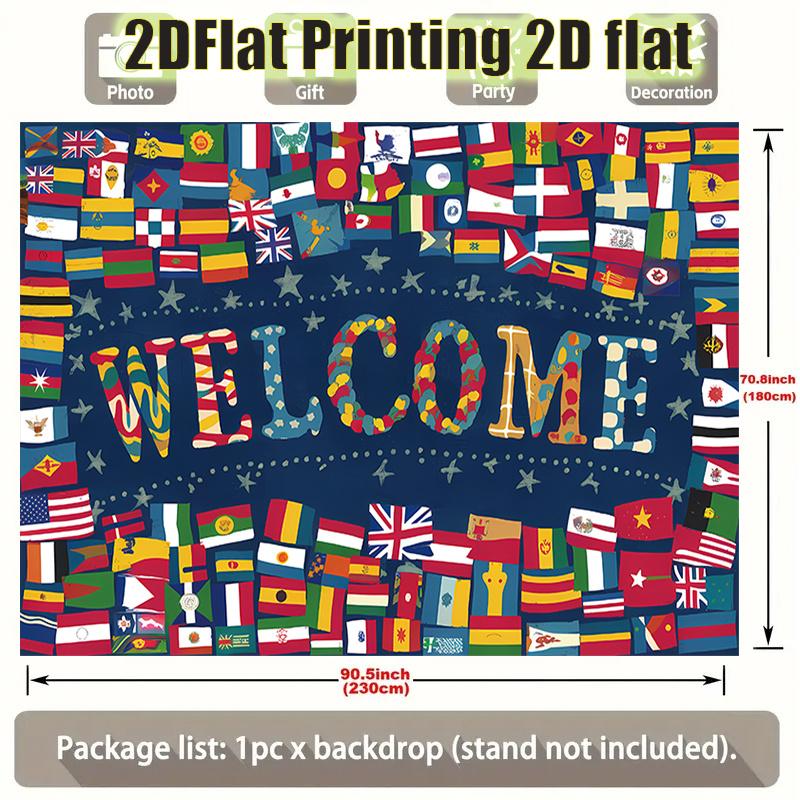 2D Flat Single International Flag Party Banner, Polyester Greeting Backdrop for Home, Wall Decor, Party Supplies & Gifts