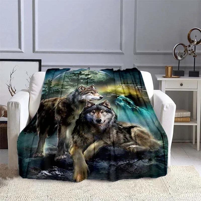 3D Wolf Pătură Canapea Pături pentru Paturi Super Moale Cald Pătură Copertă Flanel Arunca Pătură Portabilă de Călătorie Arunca Pătură