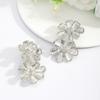 New Simple Flower Earrings Stylish Versatile Flower Stud Earrings Irregular Daily Petal Folded Earrings