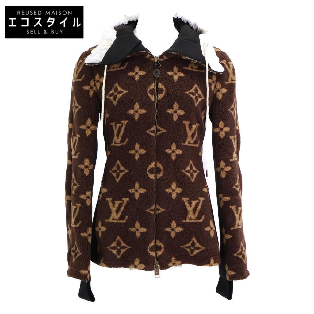 Louis Vuitton Domestically Authorized RW212B HZ3 Monogram Boa Zip-up Parka Jacket 34 Dark brownUsed