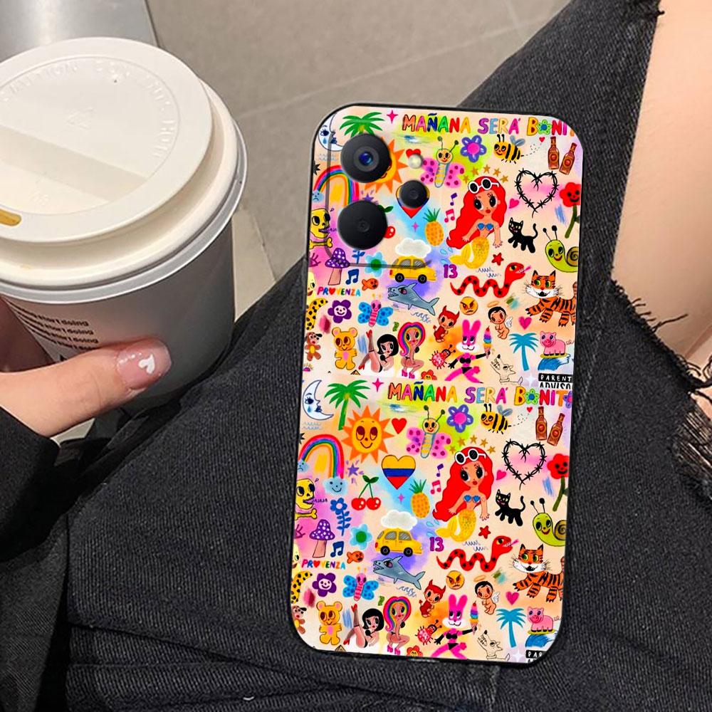 Étui de téléphone Sera B-Bonito Manana K-Karol G Pour Realme C75 C71 C65 C63 C55 C53 C35 C33 C30 C21 7 6 5 GT NEO 2 NARZO 50 X50 Étui