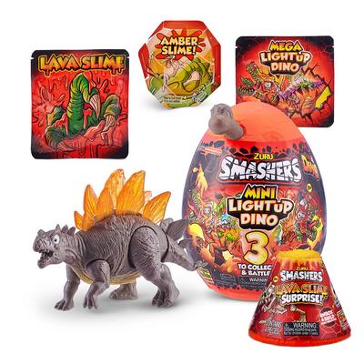 Smashers Glowing Mini Dinosaur Stegosaurus ZURU Lava Slime Surprise Series 4 for Boys and Children Amazon Limited Edition Combo Pack