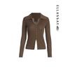 ELLASSAY Women's Lambswool Waist-Cinching Knit Cardigan