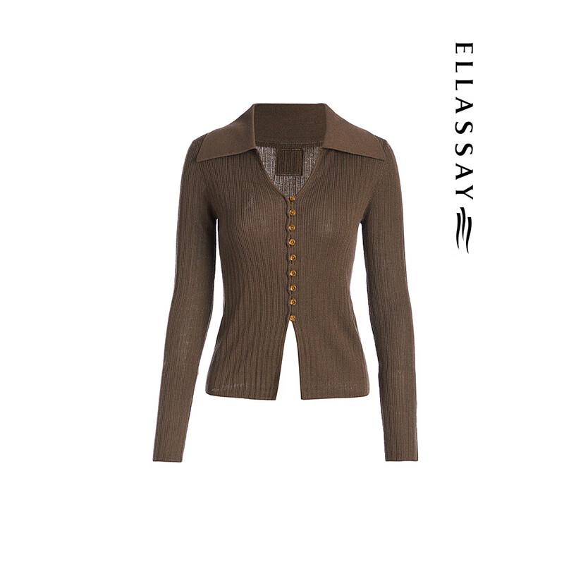 ELLASSAY Women's Lambswool Waist-Cinching Knit Cardigan