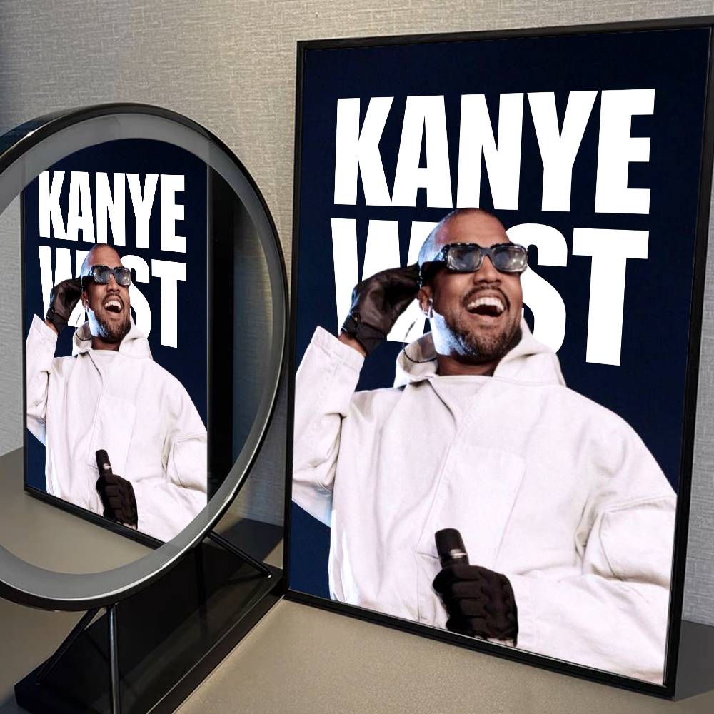 Ράπερ Kanye West Ασπρότυπο Αφίσα Αδιάβροχο Χαρτί Αυτοκόλλητο Καφετέρια Μπαρ Αισθητική Τέχνη Τοιχογραφία