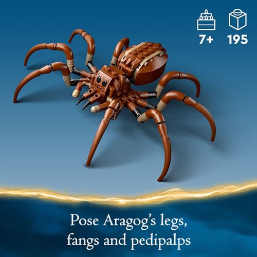LEGO Harry Potter Aragog of the Forbidden Forest Spider Toy Playset for Kids, Includes Magical Creatures and 2 Minifigures, Harry Potter Toys for Boys
