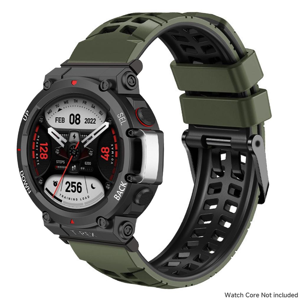 Silicone Sport Band For Amazfit T-rex 3/2/1 Two Tone Adjustable Strap For T-rex Pro/Ultra/2ultra Smartwatch Breathable Bracelet