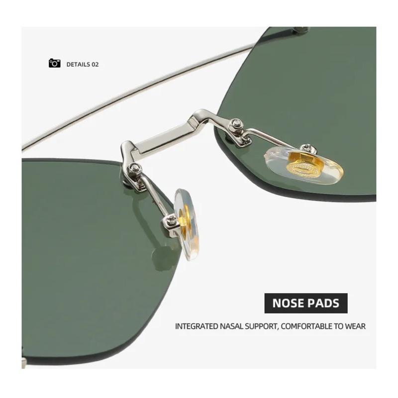 Metal frameless sunglasses for fashion shows personalized unisex small frame irregular trendy eyewear