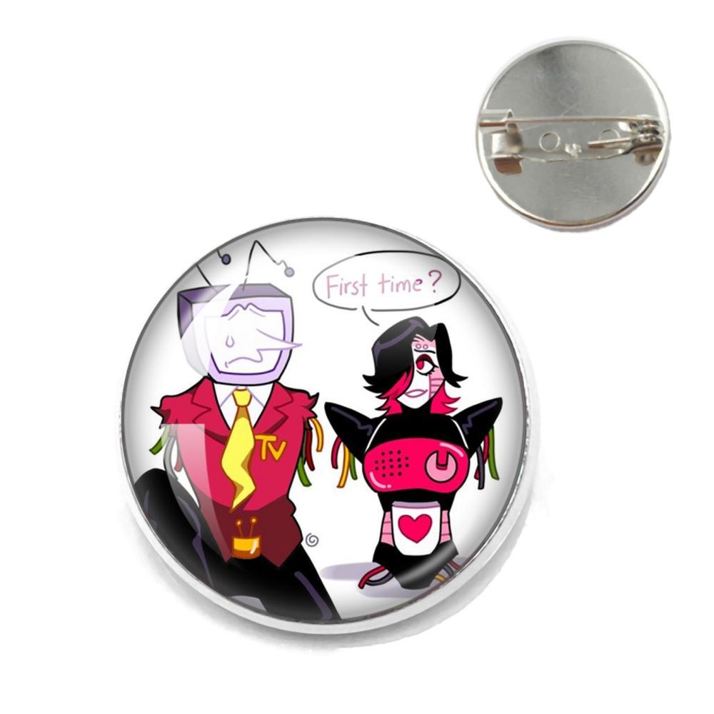 Deltarune Game Character Funny Meme Metal PinsTenna Glass Brooch Badges Accessories Pins Gamer Fans Friends Jewelry Gift