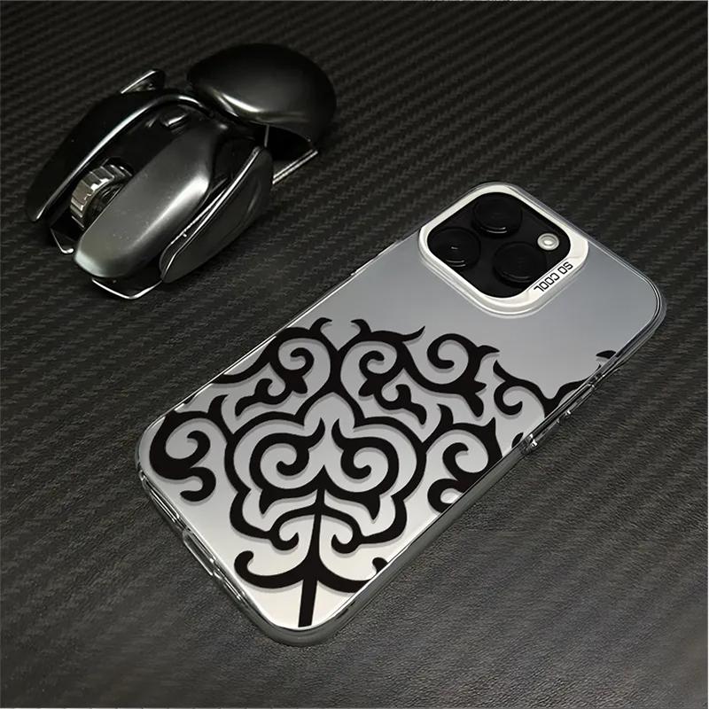 Minimalist Art Totem Pattern Phone Case For iPhone 17 Pro Max  16E 15 14 13 12 11XR XS MAX 7 8 PLUS MINI INS Luxury Matte Cover